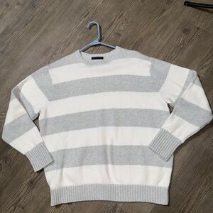 Brandy Melville Striped Gray and White Sweater 100% Cotton